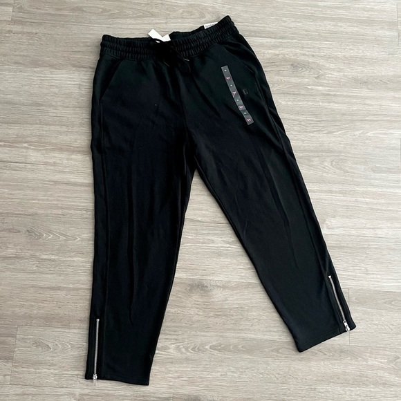 NWT Victoria’s Secret PINK Terry Black Ankle Zip Track Pant Jogger Size XL - Picture 5 of 9
